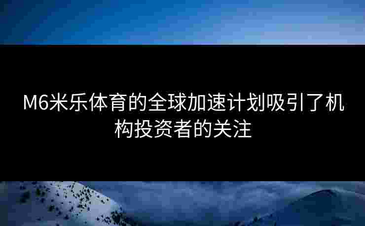 M6米乐体育的全球加速计划吸引了机构投资者的关注