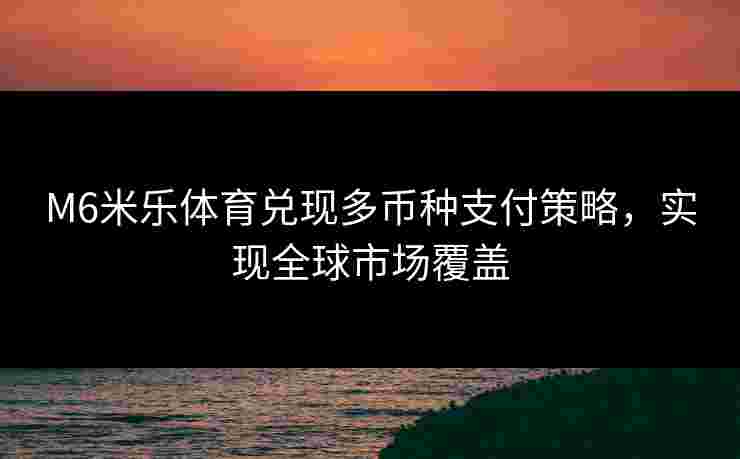 M6米乐体育兑现多币种支付策略，实现全球市场覆盖