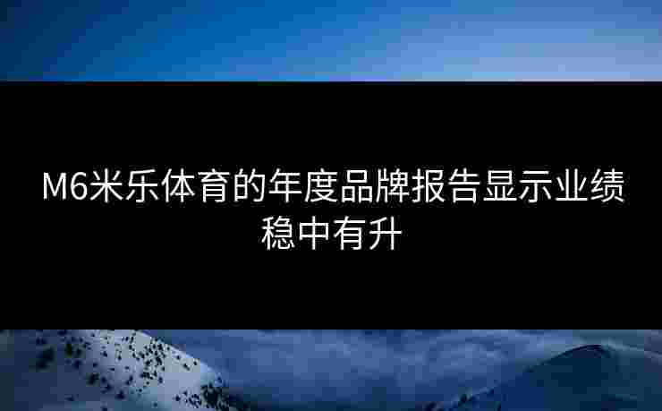 M6米乐体育的年度品牌报告显示业绩稳中有升